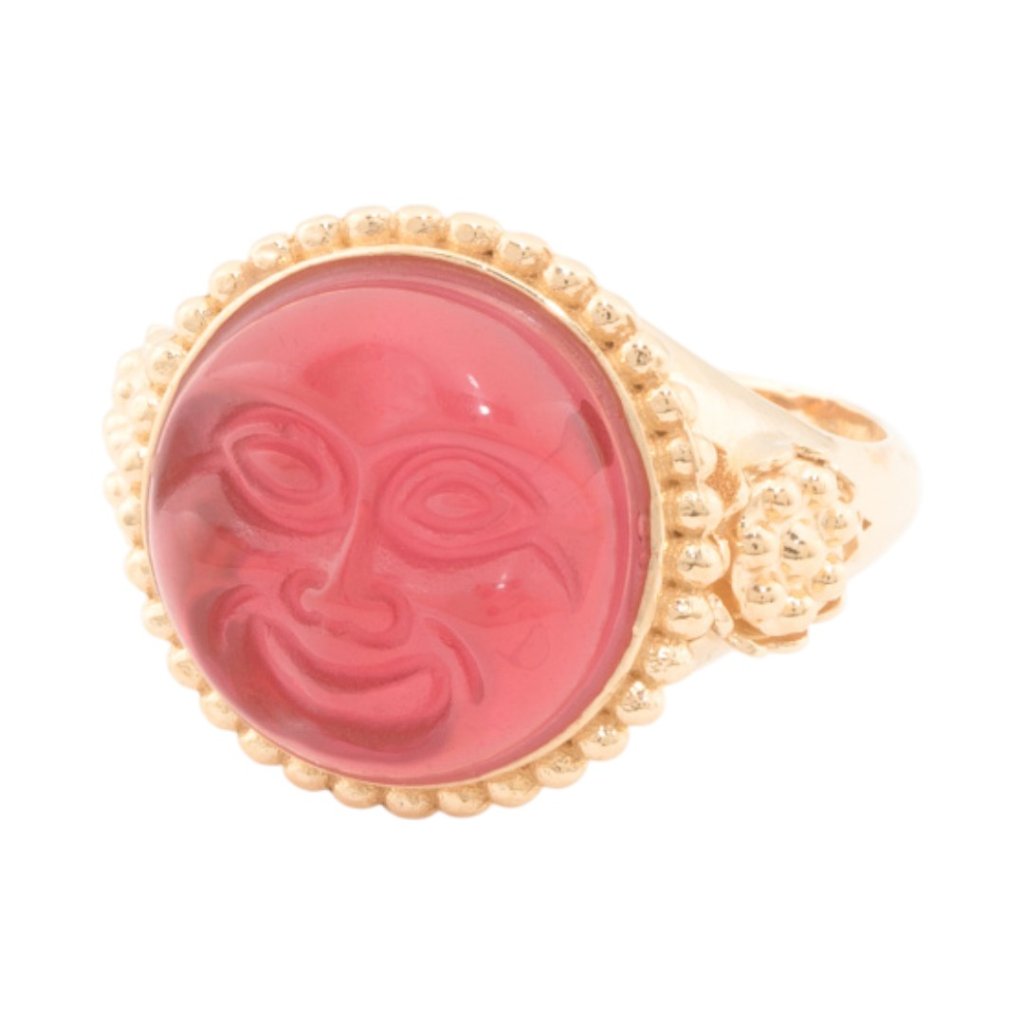 Tagliamonte Made In Italy 18kt Gold Plated Venetian Glass Moon Ring 220$
